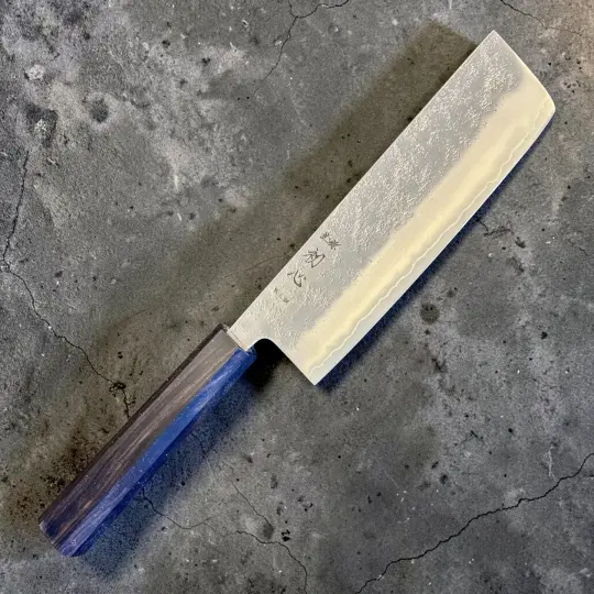 Hatsukokoro Ginrei Silver #3 Nakiri 165mm with Mono Ebony Handle