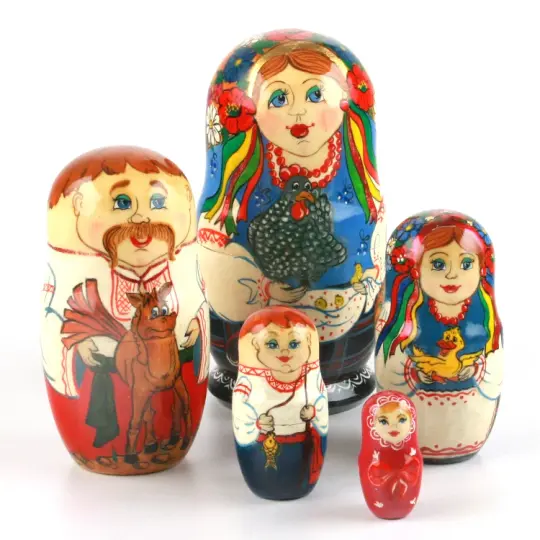 Happy Ukrainian Family Matryoshka