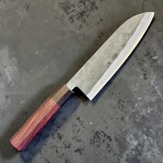 Tokushu Knife Rosewood Series White #2 Kurouchi 165mm Japanese Santoku Knife