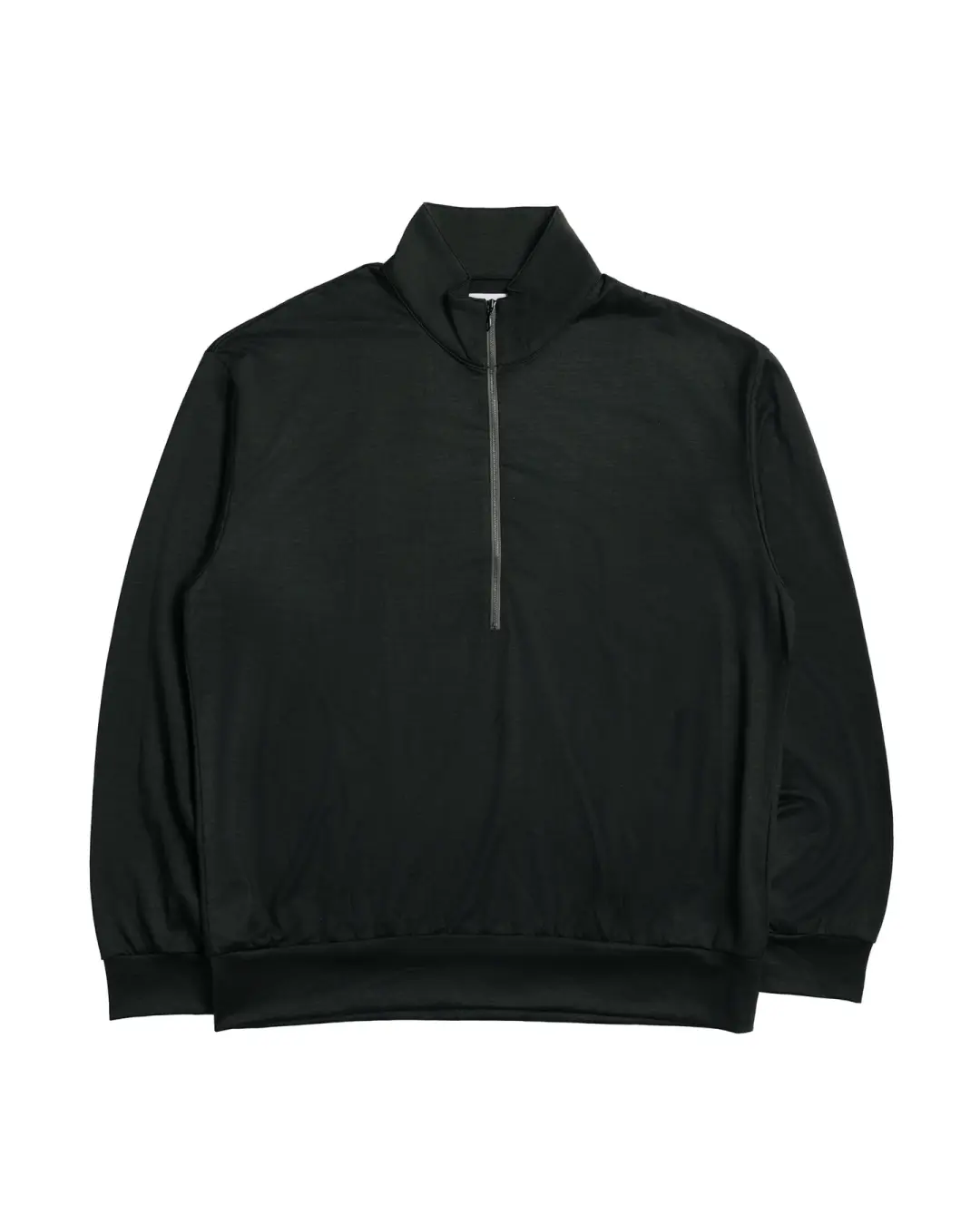 marka Half-Zip Stand Collar Super 100's Washable Wool Jersey Dark Olive