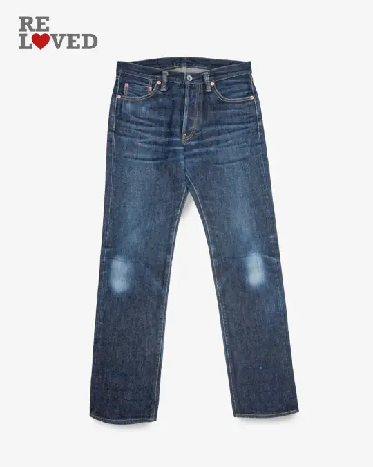 21oz Selvedge Denim Straight Cut Jeans - Indigo (IH-634S) Tag 32, Hemmed to 34.5"