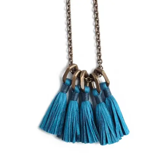 Silk Tassel Necklace - Ocean