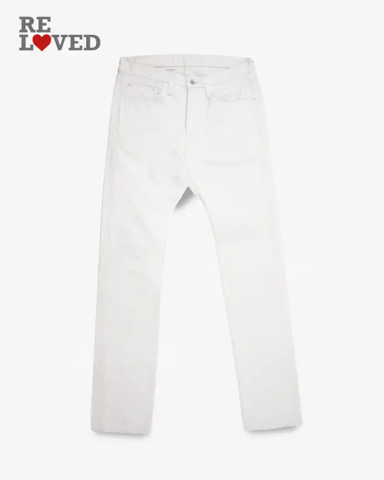 14oz Cotton Piqué Slim Cut Jeans - Ecru (IH-555-PIQ) Tag 32, Hemmed to 35.5"