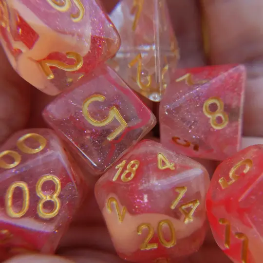 Tissue Dice Set. Micro Shimmer Suspended Ink Dice