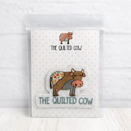 Quilted Cow-Self Adhesive Embroidered Patches