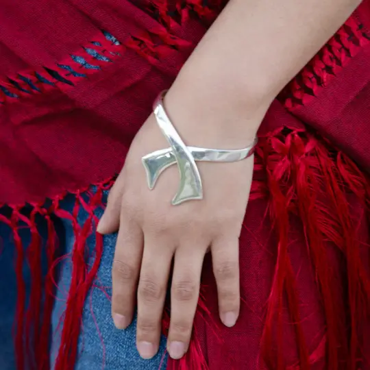 Sterling Silver Ribbon Cuff