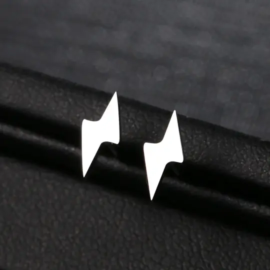 Lightning Bolt Earrings in Stainless Steel (Gold/Silver)