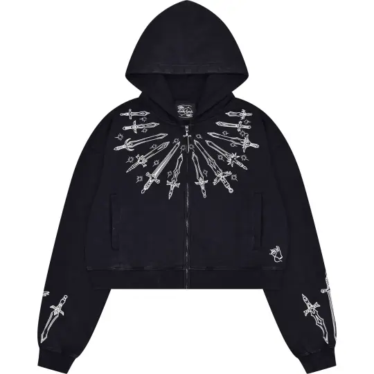 Cropped 10 Billion Swords Hoodie
