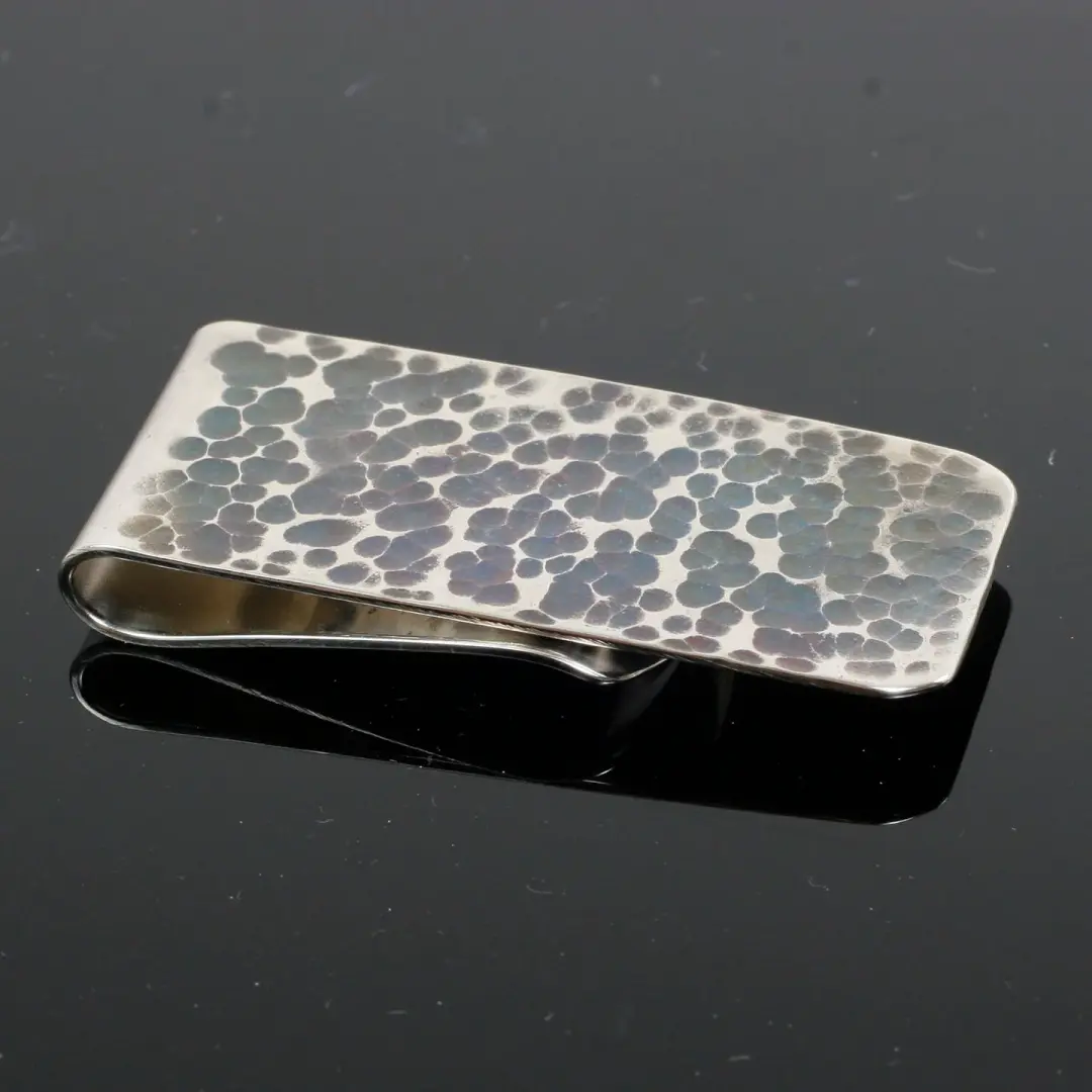 Oxidized and Hammered Sterling Silver Money Clip