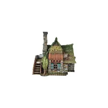 Fully painted 28mm 3D-printed mossy thatched farmhouse — tabletop RPG terrain for D&D, Pathfinder & wargaming