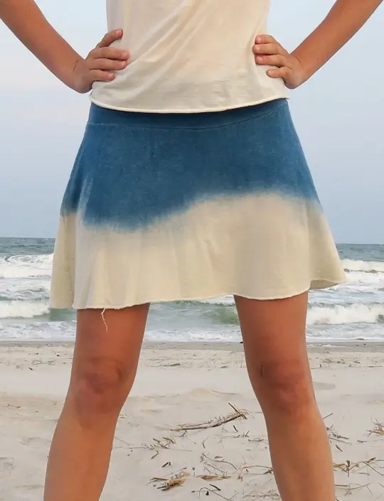 Wanderer Mini INDIGO Dip-Dyed Skirt