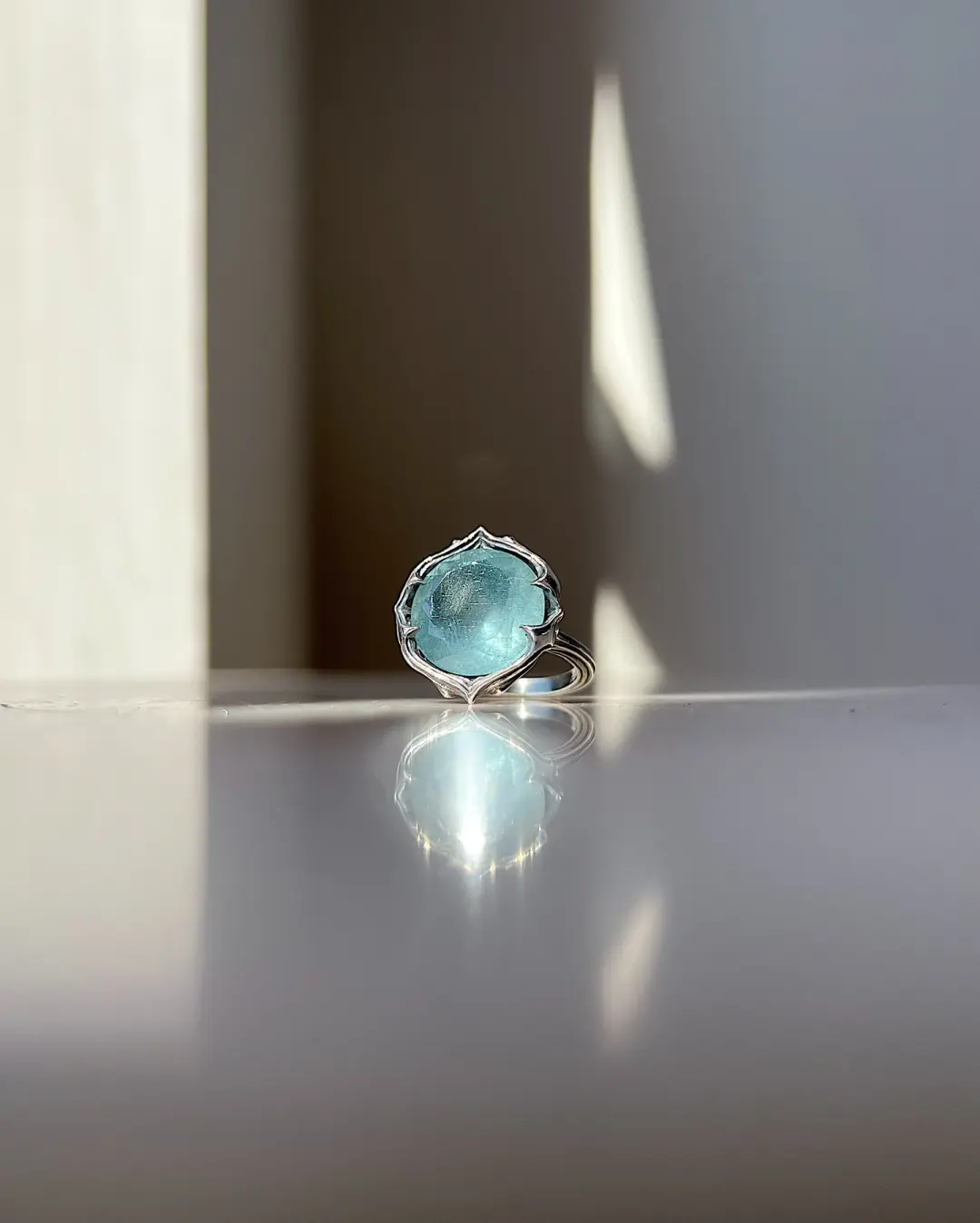 Evil Eye // Silver + Moss Aquamarine