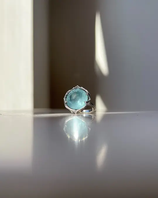 Evil Eye // Silver + Moss Aquamarine