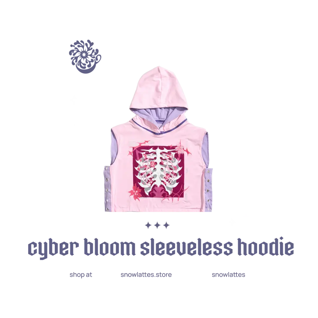 Cyber Bloom Sleeveless Hoodie