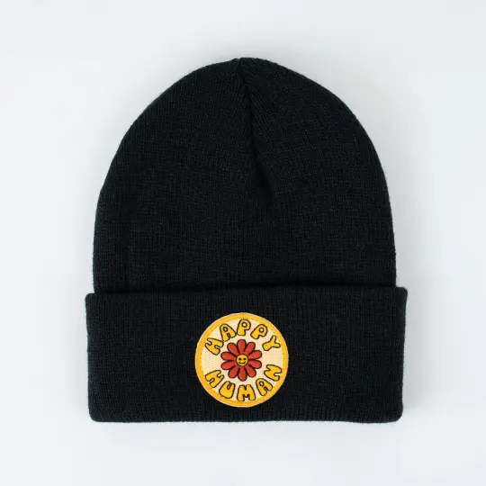 Happy Human - Jet Black Kids Beanie