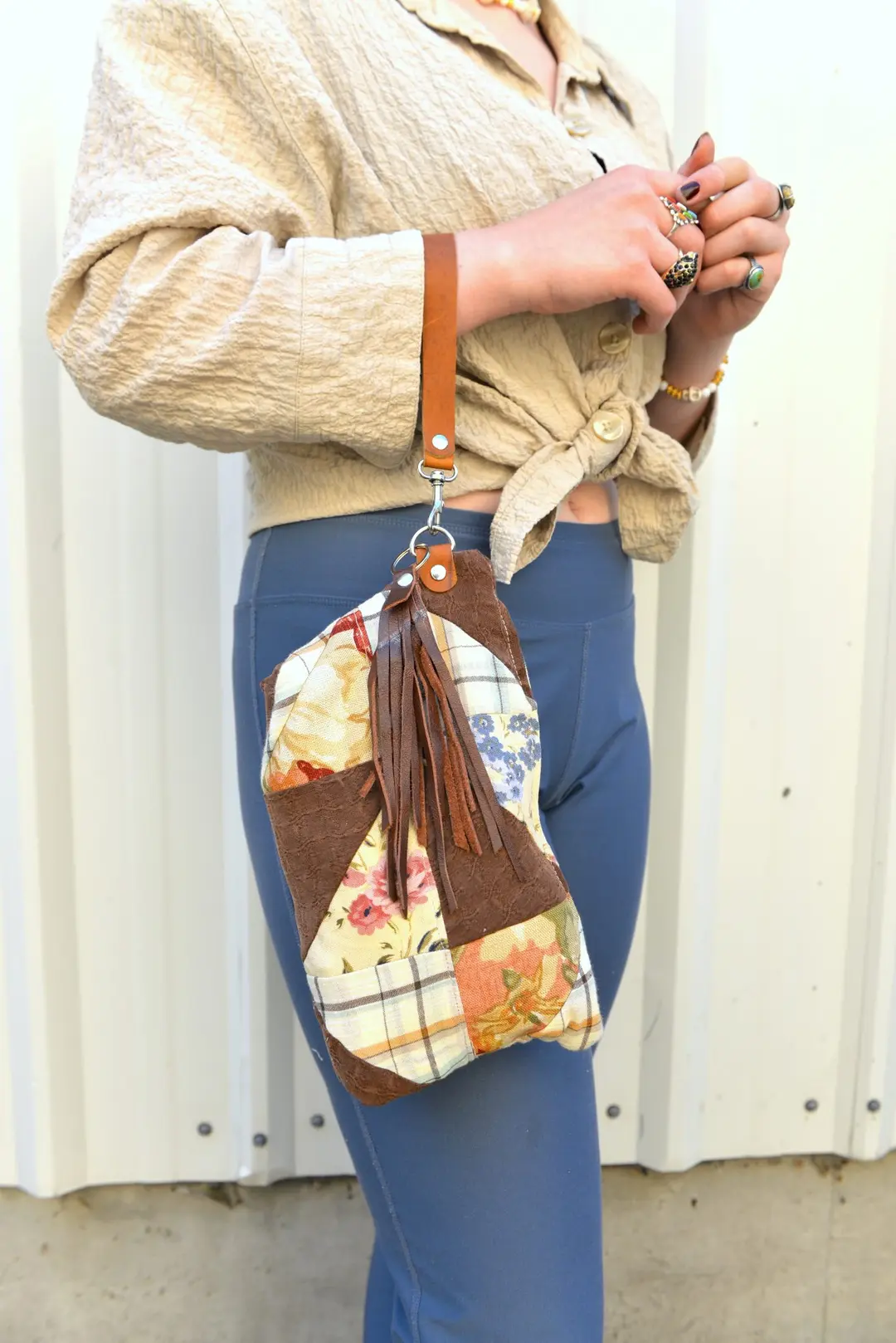 Patchwork Clutch in Feminine Mystic