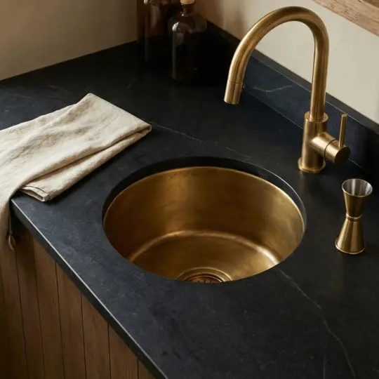 Unlacquered Brass Prep Sink