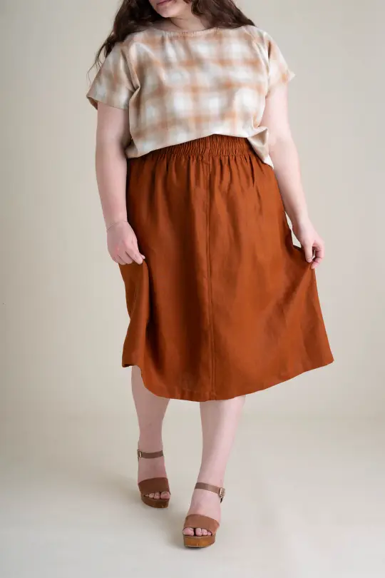 Evening Midi Skirt in Rust