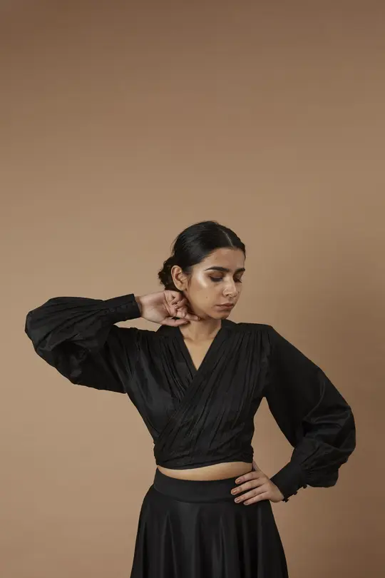 Iris wrap crop top