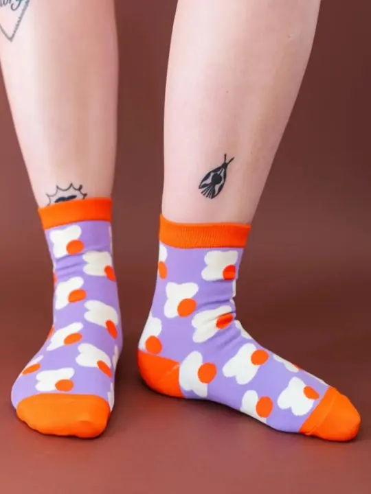 Cotton Ankle Socks - Mid-century Floral