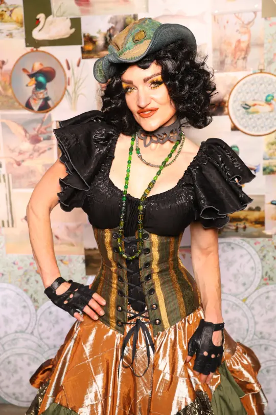 Wench Underbust Corset in Ivy Lane Stripe - The Fowl Majesty Collection
