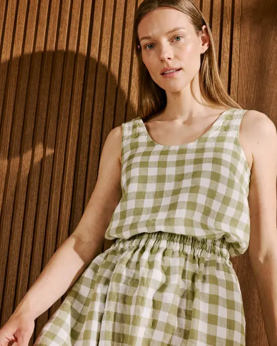 PORTO linen tank top