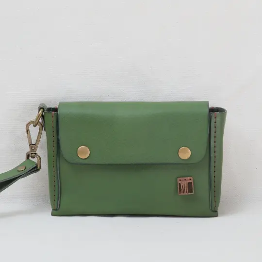 Mini Wristlet in sage green