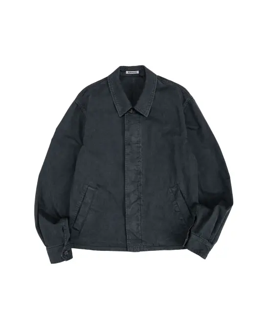 Auralee Garment Dyed Finx Light Chino Blouson Black