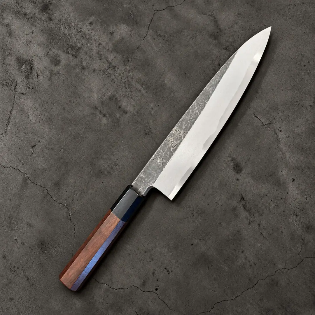 Hatsukokoro Shirasagi Blue #2 Single Bevel Gyuto 210mm – Walnut Handle