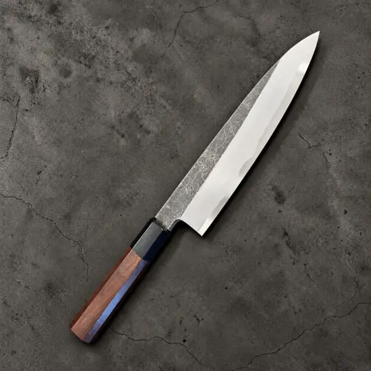 Hatsukokoro Shirasagi Blue #2 Single Bevel Gyuto 210mm – Walnut Handle