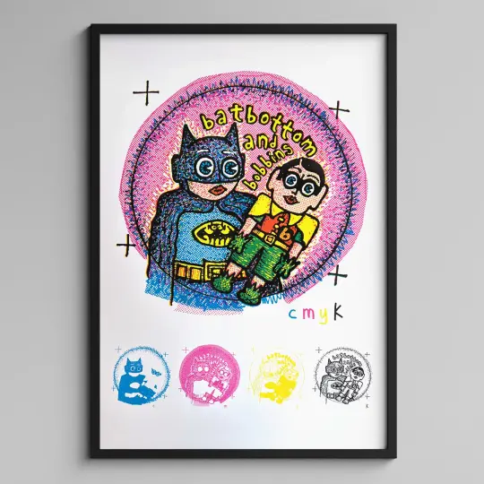 Batbottom & Bobbins: 'Artwork For A Badge' Art Print