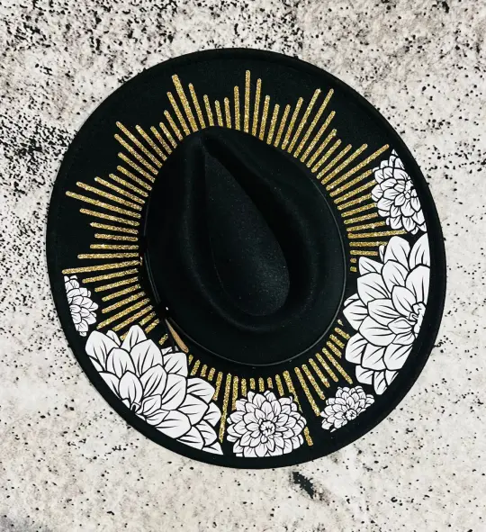 Dahlia Burst Vegan Felt XL Brim Hat