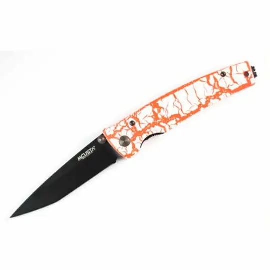 Limited Edition Mcusta Katana VG-10 Core San Mai Orange/white 4.25" Folding knife