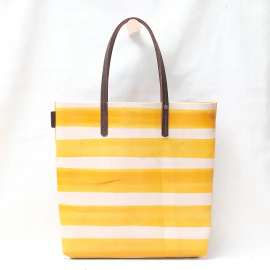 Stripes Soft Tote yellow and brown