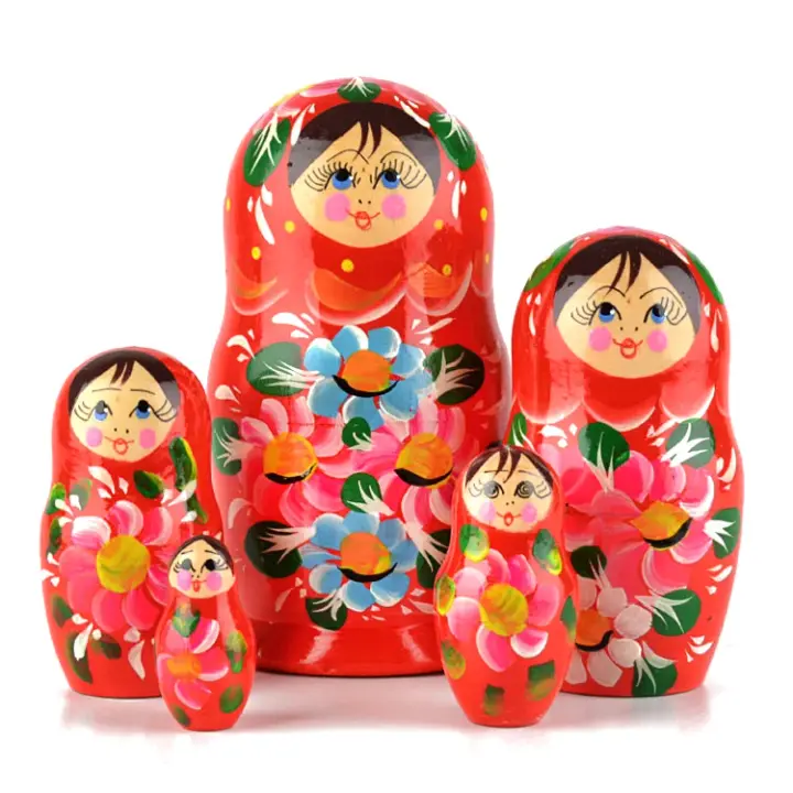 Red Matryoshka Doll 5 pcs