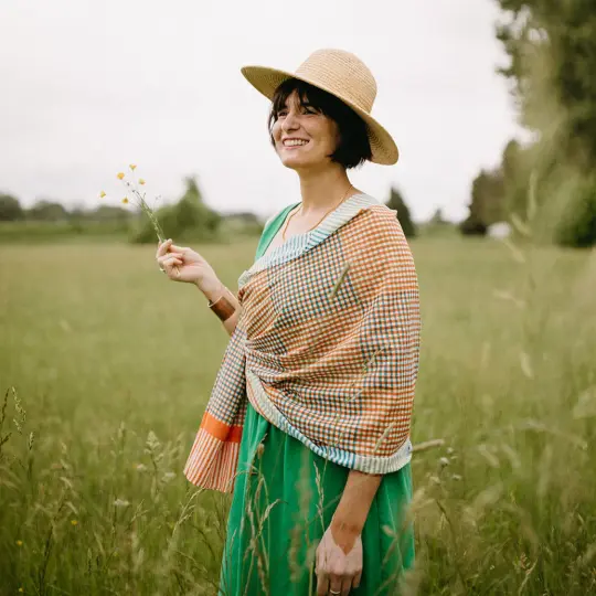Blockprint Cotton Stole- Roger in Picnic