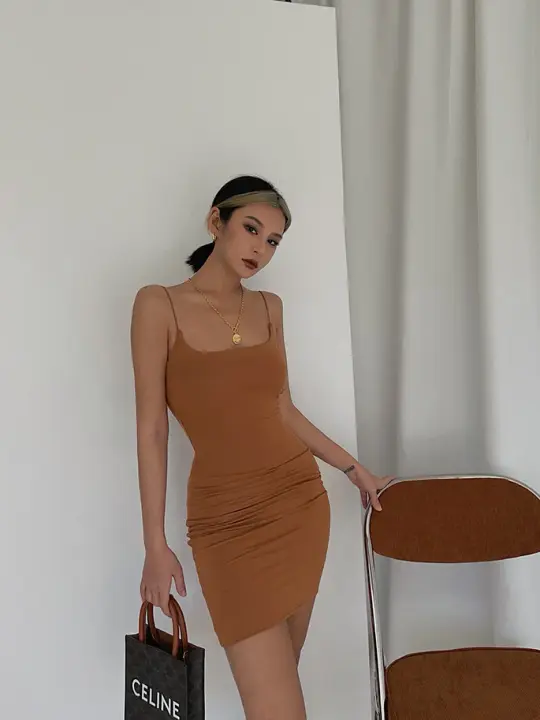 Double-layer suspender skirt dress supermodel aura S curve hip skirt sexy summer R3042