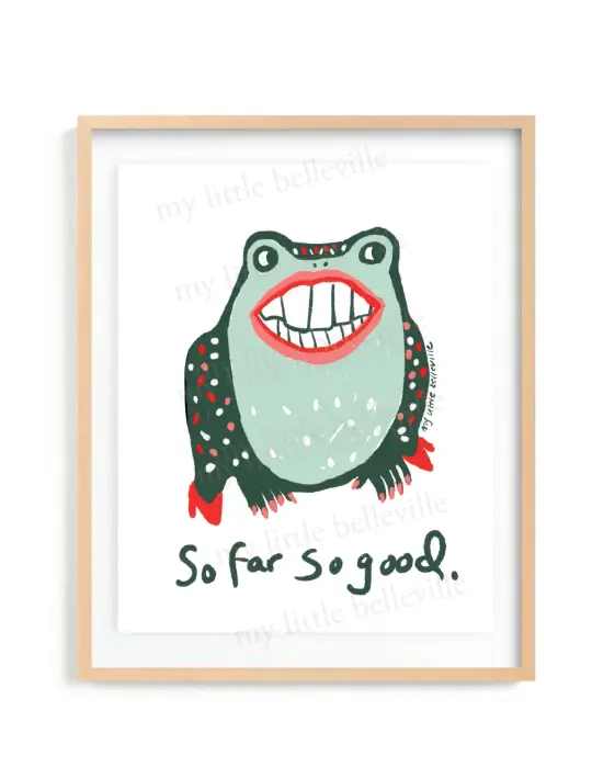 So Far So Good Frog Print 8X10