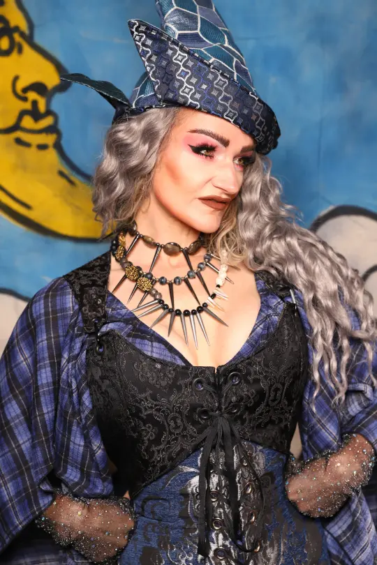 14. Cropped Marie Overbust in Black Filigree *PLEASE order by BUST Measurement, NOT waist!* - The Sapphire Séance Collection