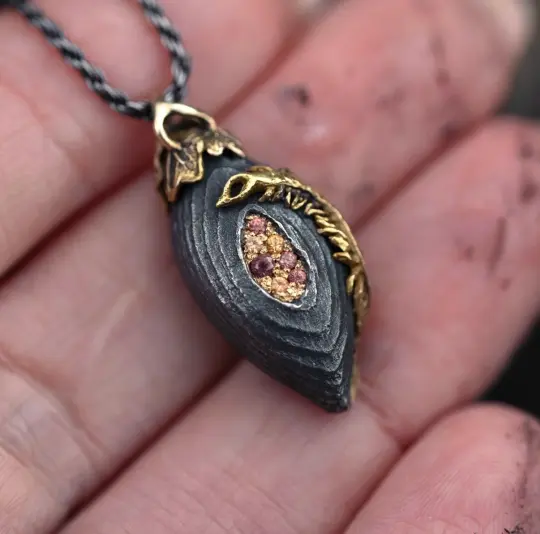 Cinder centipede pendant