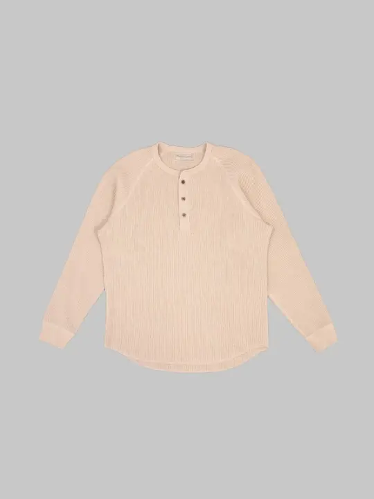 Wonder Looper Foxfibre® Heavyweight Waffle Henley Coyote 15