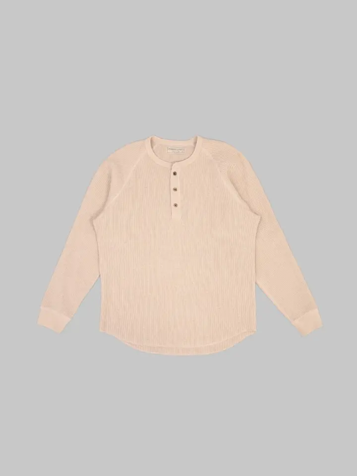 Wonder Looper Foxfibre® Heavyweight Waffle Henley Coyote 15