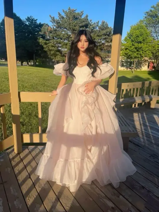 Puffy Tulle Women's Prom Gown Blush Pink Corset Maxi Evening Dress Birthday Dress — Fall Outfit 2026 New RS3194