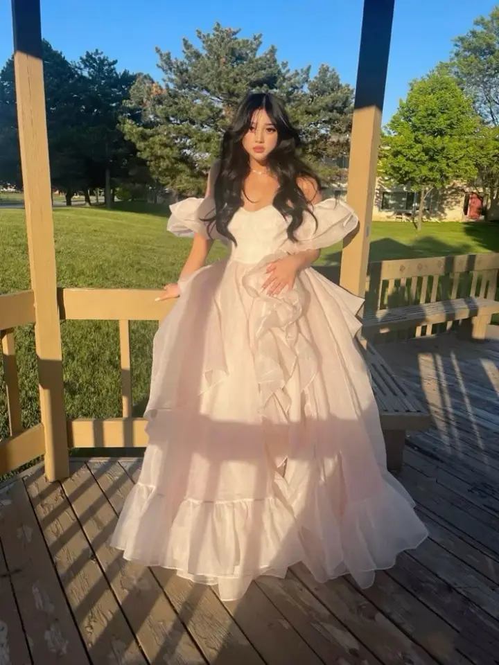 Puffy Tulle Women's Prom Gown Blush Pink Corset Maxi Evening Dress Birthday Dress — Fall Outfit 2026 New RS3194