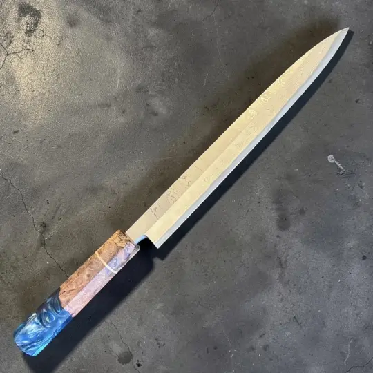 Hatsukokoro Hyomon Damascus Yanagiba 270mm