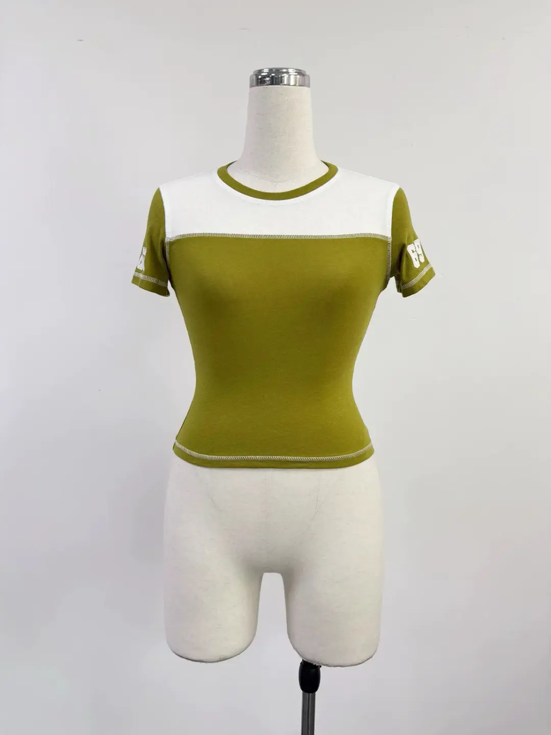 SAMPLE #392 - S 69' Stretchy Varsity Tee - Booger Green