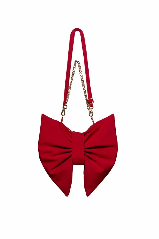 Bow Clutch Purse in Red