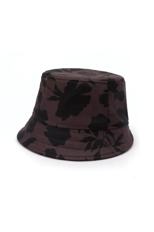 Elegant Brown Floral Bucket Hat