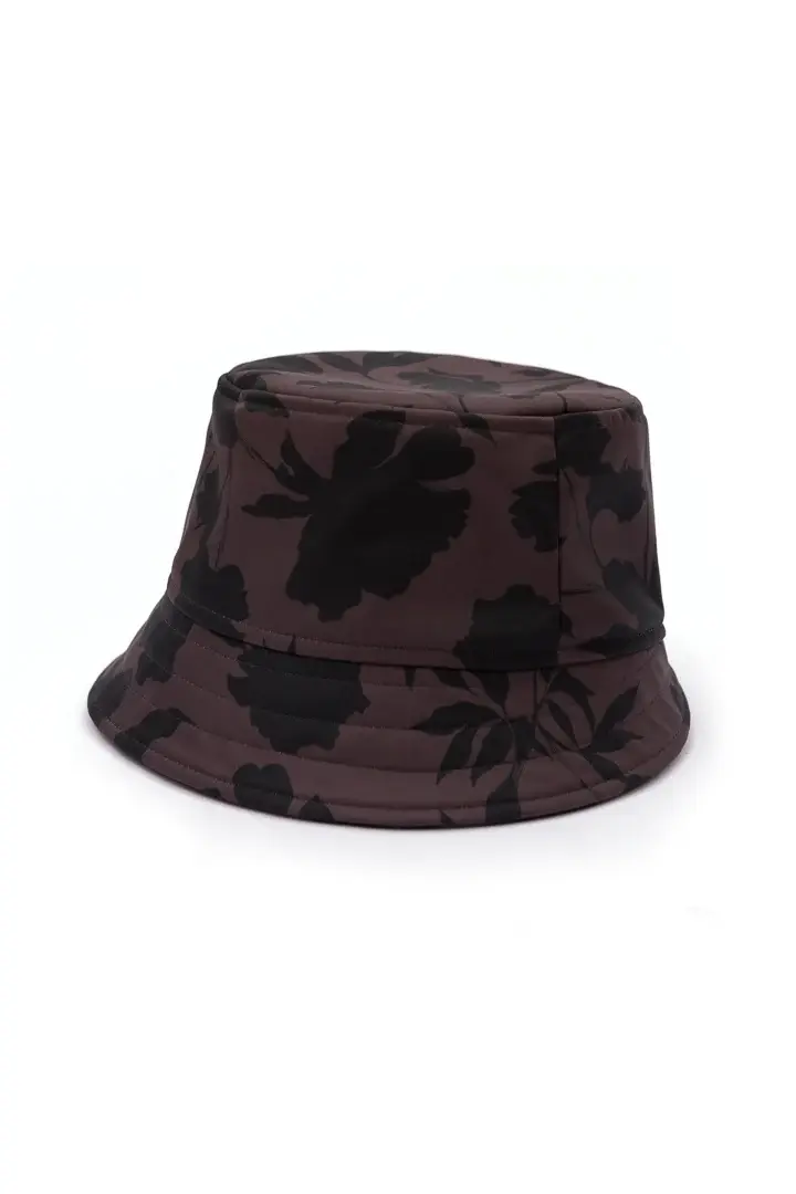 Elegant Brown Floral Bucket Hat