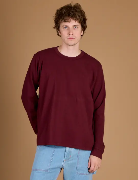 Long Sleeve Burly Tee - Red Wine